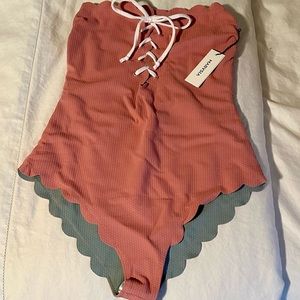 Marysia Chesapeake Tie Maillot in Pink Sands NWT Size Medium